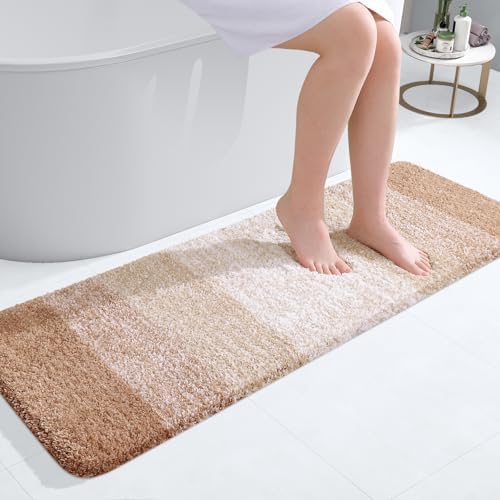 OLANLY Bathroom Runner Rug 47x17, Extra Soft Absorbent Microfiber Bath Rugs