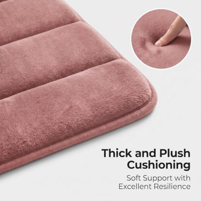 Memory Foam Bathroom Rugs Sets 2 Piece Dusty Rose