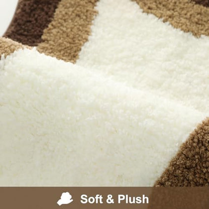 HAOCOO Bathroom Rugs Non Slip Washable, 18x25 inch Extra Soft Small Bath Mat, Microfiber Absorbent Cute Bath Mat Floor Carpet for Bathroom Indoor Door Mat Sink Tub Shower