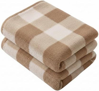 Microfiber Bath Towels Set of 2 - Ultra Soft, Highly Absorbent & Fast Drying Bath Towels, Vacuum Compressed for Storage, Lint-Free & Skin-Friendly for Women, Kids, Sensitive Skin (27x54 Inches)