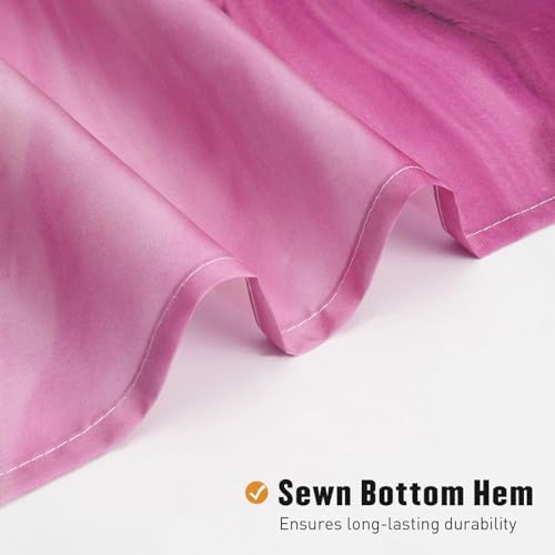 Pink Marble Fabric Shower Curtain, Abstract Watercolor, 72 x 72 Inches