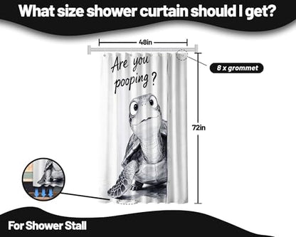 Small Stall Shower Curtain Rv Sea Turtle Kids, 48 x 72 Inchs