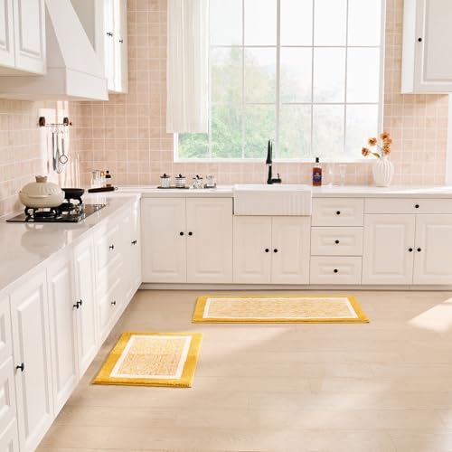 CozeCube Harvest Gold Bath Mat 32"x20" Non Slip Washable Rug