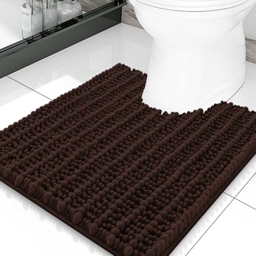 Smiry Bathroom Toilet Rugs U Shaped 20X20, Chenille Bath mats for Toilet