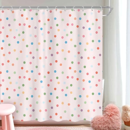 Polka Dot Shower Curtain Pink Pastel Modern Abstract Bathroom Curtain Sets