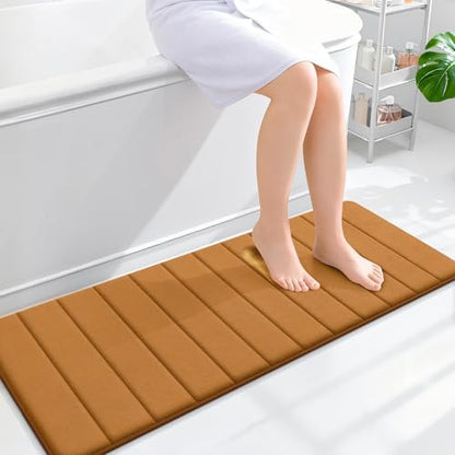 OLANLY Memory Foam Long Bathroom Rugs Runner 47x17, Super Soft Absorbent