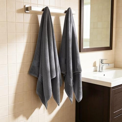 COZYART Luxury Bath Towels 4 PCS, 27x54 650 GSM Turkish Cotton, Grey