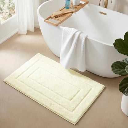 GRANNY SAYS Ivory Bathroom Rug 16" x 24", Non-Slip Microfiber Bath Mat
