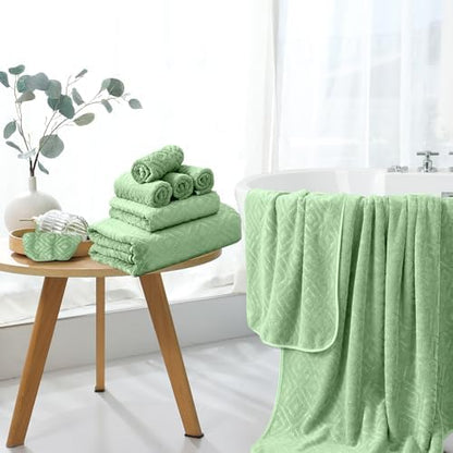 Bath Towel Set of 4 Extra Large Bath Sheet 35"x70" Oversized Bath Towel Soft Microfiber Bathroom Towel for Adults Highly Absorbent Quick Dry Towel Set for Bathroom,Hotel,Shower Towel Bath Sheet Green
