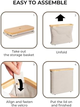 StorageWorks Toilet Paper Storage Basket with Bamboo Lid & Window