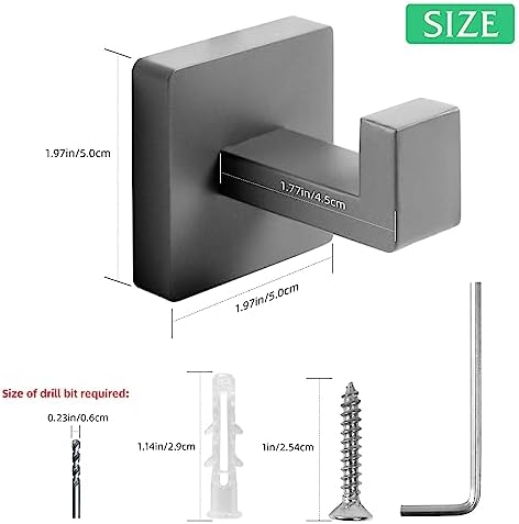 Towel Hooks for Bathrooms, Heavy Duty Stainless Steel Bathroom Hooks