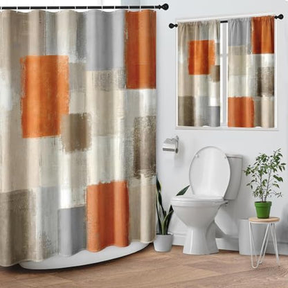 Shower Curtain Set, for Bathroom Decor 72" x 72", Modern Painting