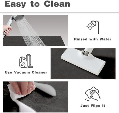 TYUU Thin Bath Mat, Bathroom Rugs Non Slip Washable, 20x48 Black