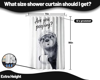 Extra Tall Shower Curtain XL are You Pooping Otter, 70 x 96 Inchs