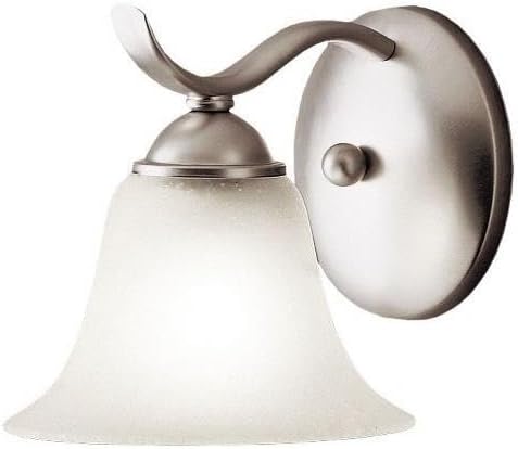 Kichler 6719NI, Dover Reversible Glass Wall Sconce Lighting, 1 Light, 60 Total Watts, Brushed Nickel, 16.5-Inch