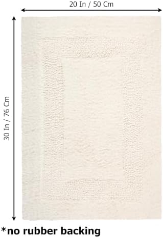COTTON CRAFT Bath Rugs - 2 Pack Large 20x30 Soft Plush Bath Mats - Ivory