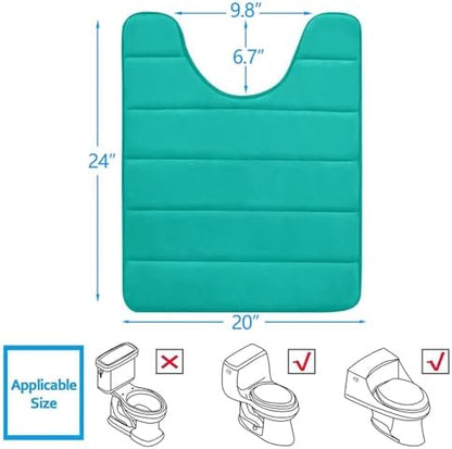 Buganda Memory Foam U-Shaped Toilet Rugs 24 x 20, Absorbent Bathroom mat