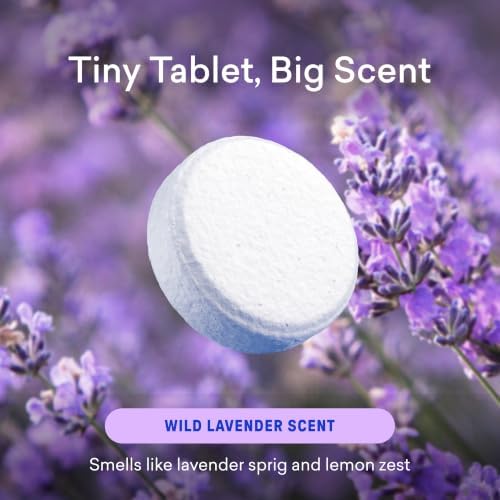 BLUELAND 100% Plastic Free Toilet Bowl Cleaner Tablets, 28ct, Wild Lavender