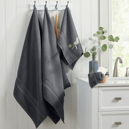 Luxury Bamboo Rayon Oversized Bath Towel Set | 2-Pack | Ultra Soft | Grey
