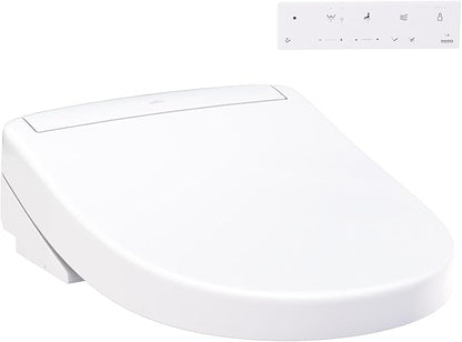 TOTO® WASHLET® S5 Electronic Bidet Toilet Seat with Instantaneous Water Heating, PREMIST and EWATER+ Wand Cleaning, Round, Cotton White - SW3445#01
