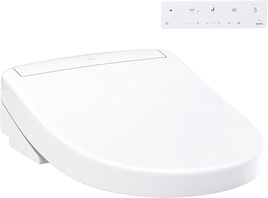 TOTO® WASHLET® S5 Electronic Bidet Toilet Seat with Instantaneous Water Heating, PREMIST and EWATER+ Wand Cleaning, Round, Cotton White - SW3445#01