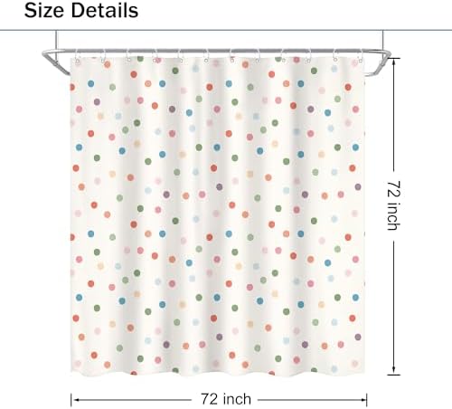 Kids Colorful Polka Dot Shower Curtain Cute Dot Retro Abstract Bathroom Set