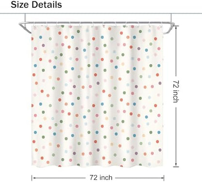 Kids Colorful Polka Dot Shower Curtain Cute Dot Retro Abstract Bathroom Set
