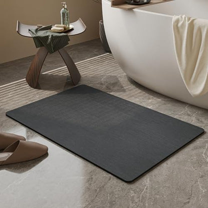 Mecko Bath Mat Ultra Thin Black, 16"x24"
