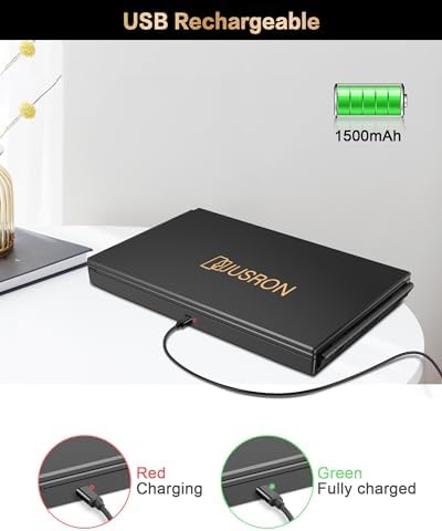 JUSRON 360 Viewing Angle Self Hair Cutting Mirror, Clear Anti-Fog HD Glass, USB Rechargeable, Easy to Use, Height Adjustable, Portable, Good Choice for Gifts