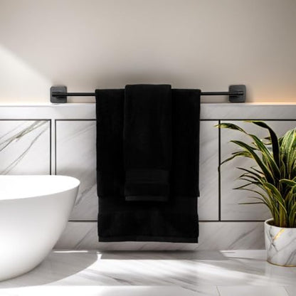 COZYART Luxury Bath Towel Set 6 Pcs, Black 100% Turkish Cotton 650 GSM