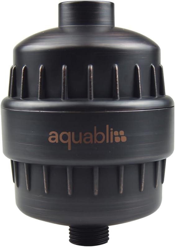 Aquabliss SF100 Daily Revitalize Shower Filter - Oil Rubbed Bronze | Reduces chlorine, sediment & heavy metals. Vitamin C infusion designed for sensitive, eczema-prone skin. No tools needed
