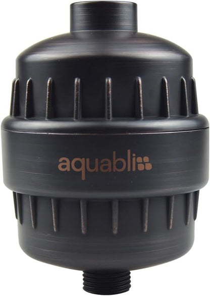 Aquabliss SF100 Daily Revitalize Shower Filter - Oil Rubbed Bronze | Reduces chlorine, sediment & heavy metals. Vitamin C infusion designed for sensitive, eczema-prone skin. No tools needed