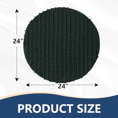 Arotive Round Bathroom Rugs 24x24, Soft Absorbent Chenille Shaggy Bath Mat