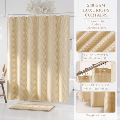 Beige Bathroom Accessories Set - Bathroom Shower Curtains Sets