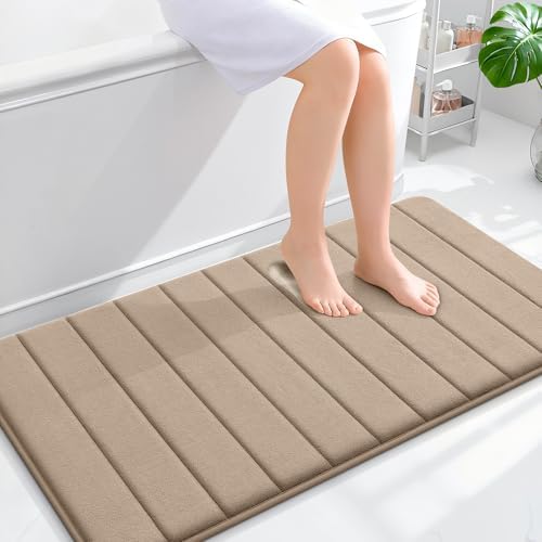 OLANLY Memory Foam Long Bathroom Rugs Runner 44x24, Super Soft Absorbent