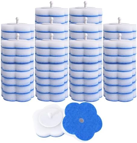 Topo Bear Toilet Bowl Wand Refills 80 Pcs Disposable Toilet Brush Cleaning Sponges Heads Not Compatible with Other Wand