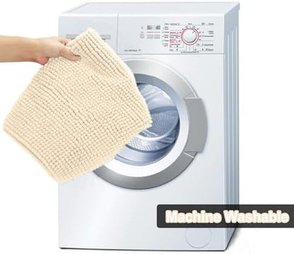 Urvoix Bathroom Rugs Sets 3 Piece, Non-Slip Chenille Bath Mat Set