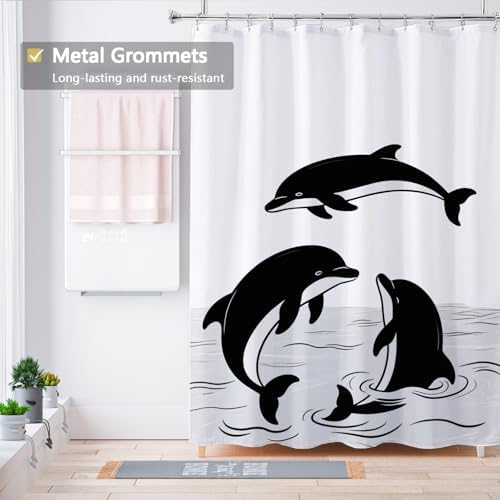 LLSCL Fabric Shower Curtain Liner with Magnets, Waterproof Hotel Quality, 72 x 72 Machine Washable