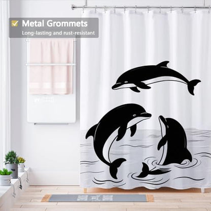 LLSCL Fabric Shower Curtain Liner with Magnets, Waterproof Hotel Quality, 72 x 72 Machine Washable