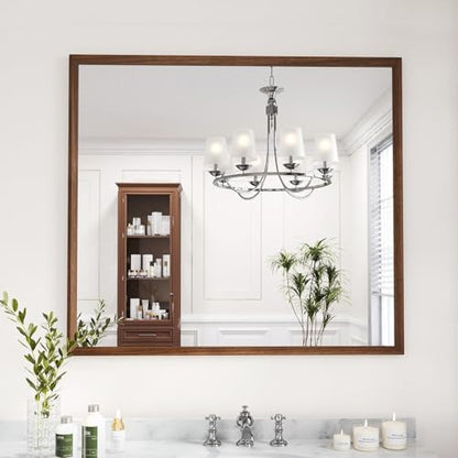 WEER Walnut Bathroom Vanity Mirror 40X36 Inch