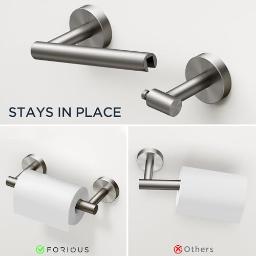 FORIOUS Toilet Paper Holder and Towel Ring Set, Bathroom Accessories Set