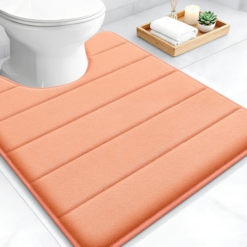 OLANLY Memory Foam Toilet Rugs U Shaped 24x20, Super Soft and Absorbent