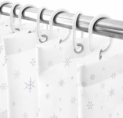 Shower Curtain Bathroom Set Christmas Tree Forest Gradient Green Waterproof Shower Curtains with Grommets Hooks Winter Snowflakes Gray Privacy Bath Curtain for Bathtub Decor 60x72in