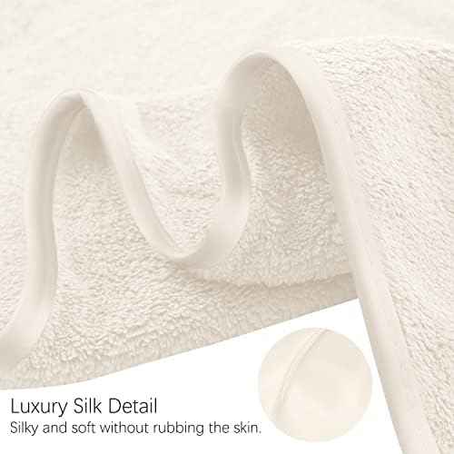 TENSTARS Silk Hemming Hand Towels for Bathroom - Quick Drying - Ultra Soft Microfiber Absorbent Towel for Bath Fitness, Gym, Shower, Hotel, and Spa - 16x28 Inch | Set of 6, Cream
