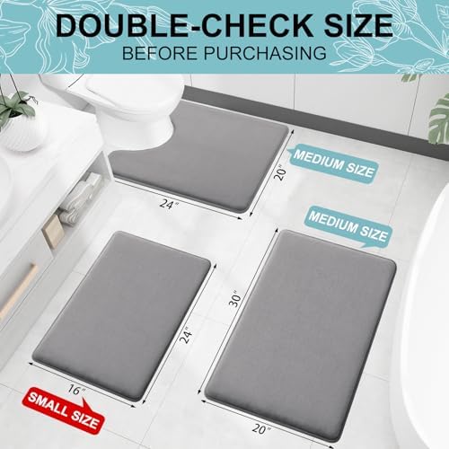 Smiry Memory Foam Bath Mat 36x24, Extra Soft and Absorbent Bathroom Rugs
