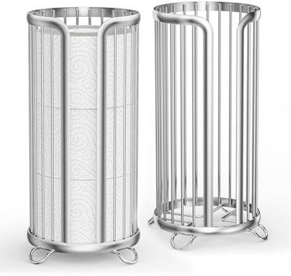 Toilet Paper Holder Stand, Freestanding Toilet Paper Storage,2 Pack,Silver