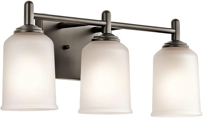 Kichler Shailene 21" 3 Light Vanity Light with Satin Etched Glass in Olde Bronze
