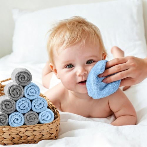 UNIMADE Baby Washcloths, 20 Pack Microfiber Coral Fleece Wash Cloths