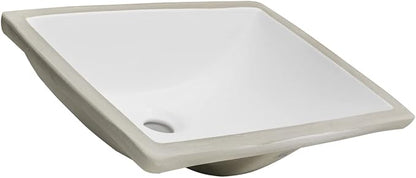 Ticor 18" Square White Porcelain Undermount Bathroom Vanity Sink Ceramic (2 Pack)