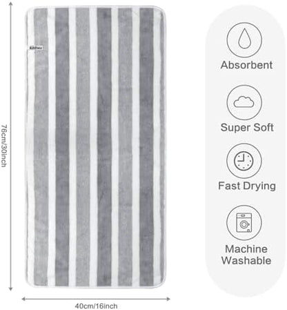 KinHwa Hand Towels for Bathroom, Microfiber Grey Hand Towels, 2 Pack
